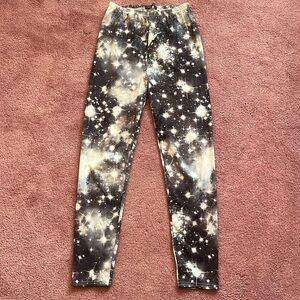 Galaxy Leggings Gray, Black, White Costume Size S/M